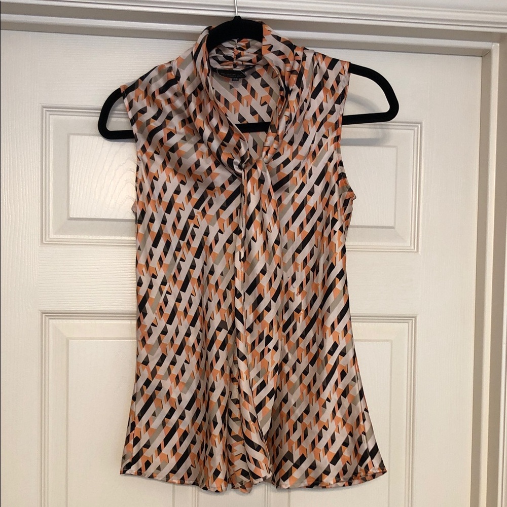 Women’s Tie-Neck Sleeveless Camisole in Peach Multi Colors Size XS
